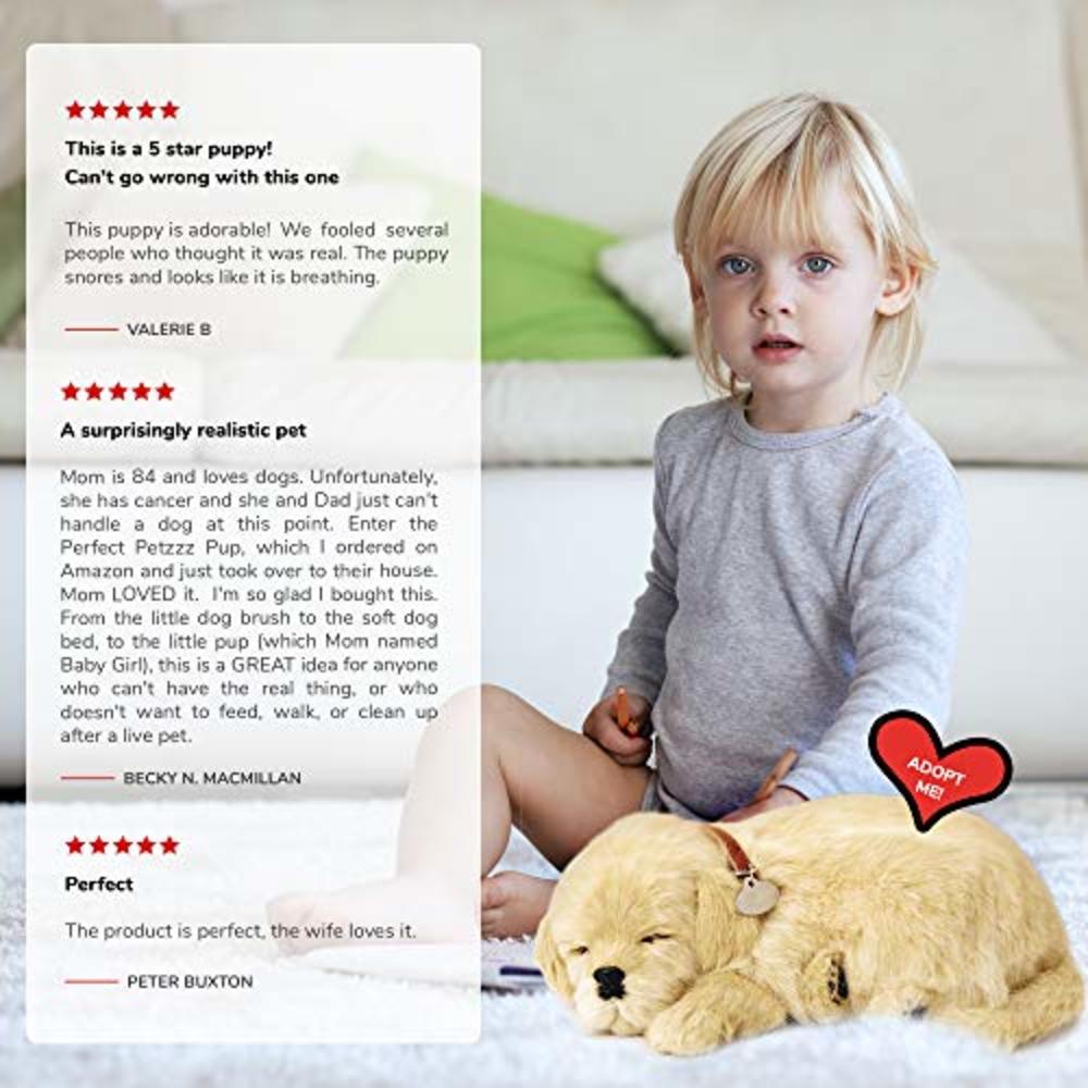 PERFECT PETZZZ Original Petzzz Golden Retriever, Realistic, Lifelike Stuffed Interactive Pet Toy, Companion Pet Dog with 100% Handcrafted Synth