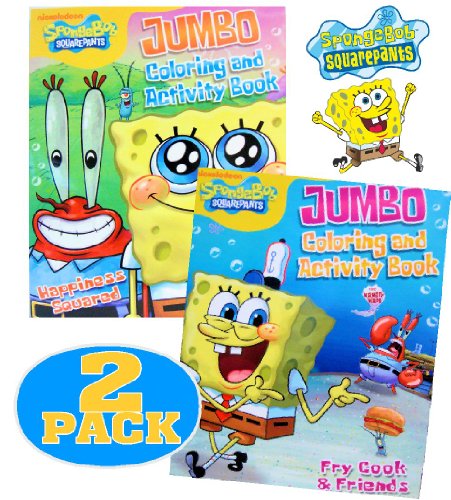 Nickelodeon Nick Jr. Spongebob SquarePants Coloring and Activity Book Set (2 Books ~ 96 pgs each)