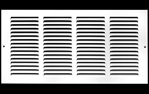 HVAC Premium 18"w X 12"h Steel Return Air Grilles - Sidewall and Ceiling - HVAC Duct Cover - White [Outer Dimensions: 19.75"w X 13.75"h]