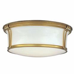Hudson Valley Lighting 6513-AGB Newport - Two Light Flush Mount - 13 Inches Wide by 5.125 Inches High, Aged Brass