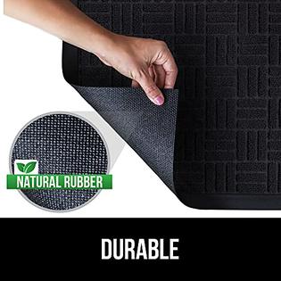 Gorilla Grip Durable Natural Rubber Door Mat, Waterproof, Low