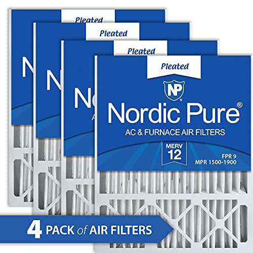 Nordic Pure 20x25x5 MERV 12 Pleated Honeywell Replacement AC Furnace Air Filters 4 Pack