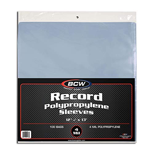 BCW Supplies 4 Mil Record Sleeves (100 Count Pack)