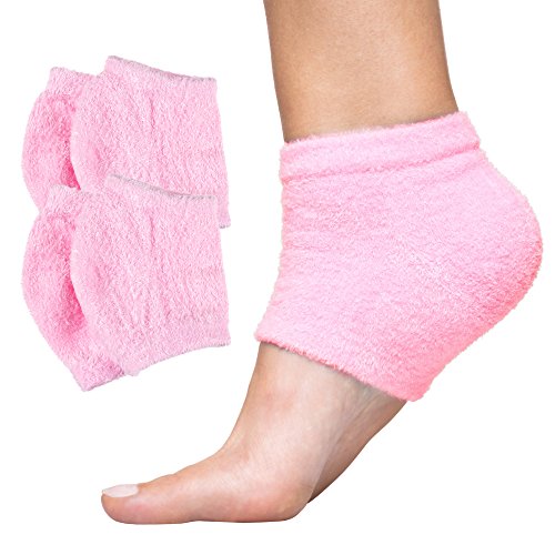 ZenToes Moisturizing Heel Socks 2 Pairs Gel Lined Fuzzy Toeless Spa Socks to Heal and Treat Dry, Cracked Heels While You Sleep (