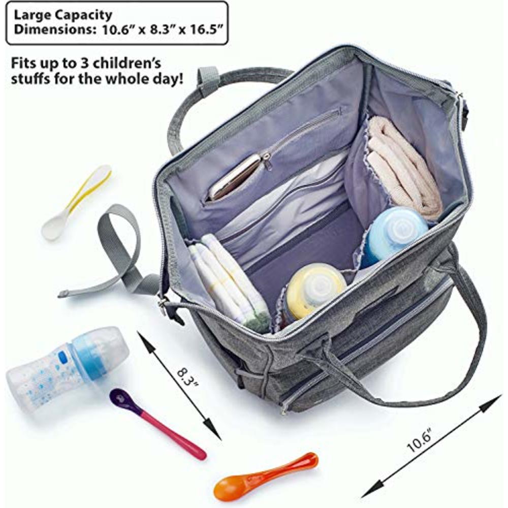 KiddyCare Diaper Bag Backpack ・Multi-Function Baby Bag, Maternity Nappy Bags for Travel, Large Capacity, Waterproof, Durable & S