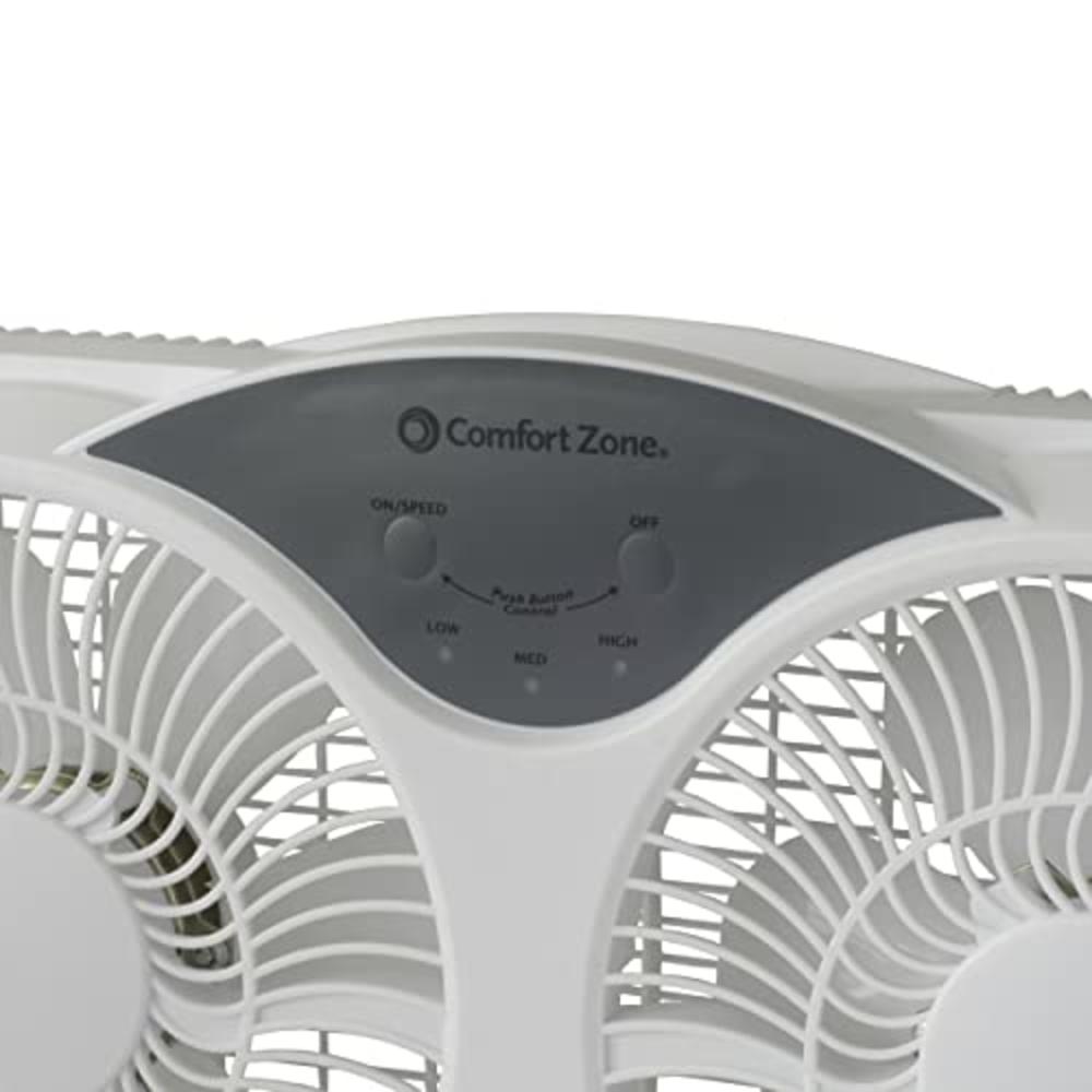 Comfort Zone CZ310R 3-Speed 3-Function Expandable Reversible Twin Window Fan with Remote Control, Removable Cover