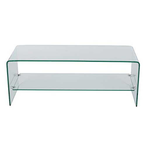 Christopher Knight Home Bartlet Tempered Glass TV Stand, Clear