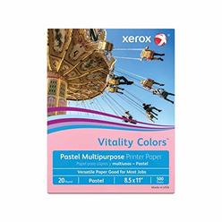 xerox multipurpose colored paper, 8 1/2&quot; x 11&quot;, 20 lb., pink, ream of 500 sheets