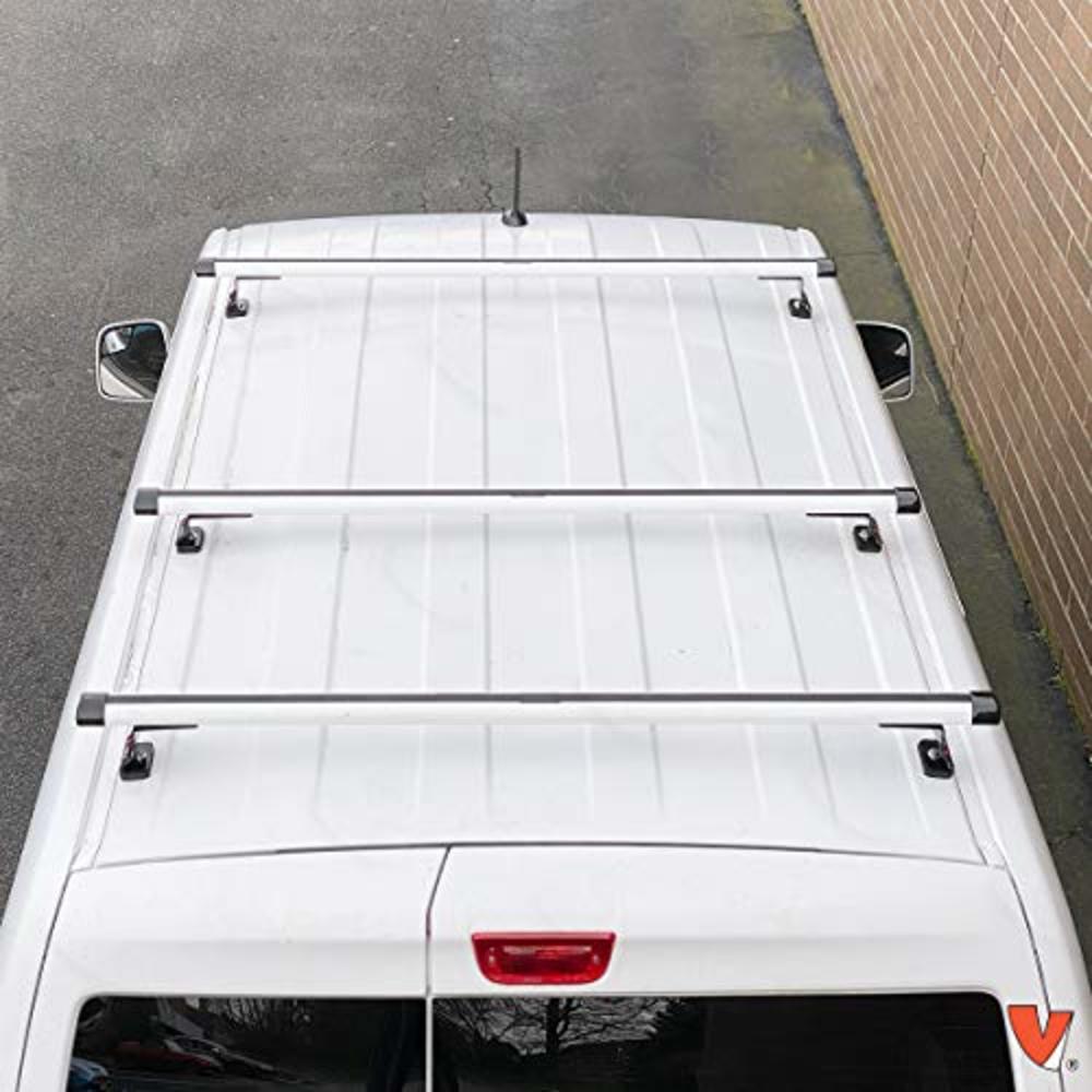 Vantech J1000 3 Bar for Nissan NV200 Ladder roof Rack 2013-On, White
