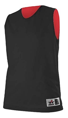 Alleson Athletic Womens Reversible Tank, Black/Red, Medium