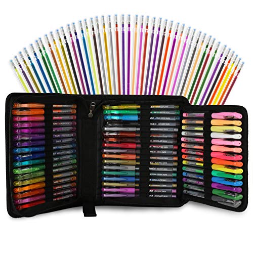 DasKid 96 Color Artist Gel Pen Set, includes 24 Glitter Gel Pens