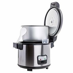 SYBO - CFXB100-4B Commercial Grade Rice Cooker/Warmer, 60 Cups with Hinged Lid, Stainless Steel Exterior, Non-Stick Insert Pot