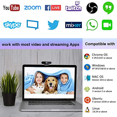 GoHZQ 4K Webcam with Microphone,8 Megapixel Web Cam,Ultra HD Web Camera for Computers,Webcam for Laptop Desktop,USB Webcam with Privac