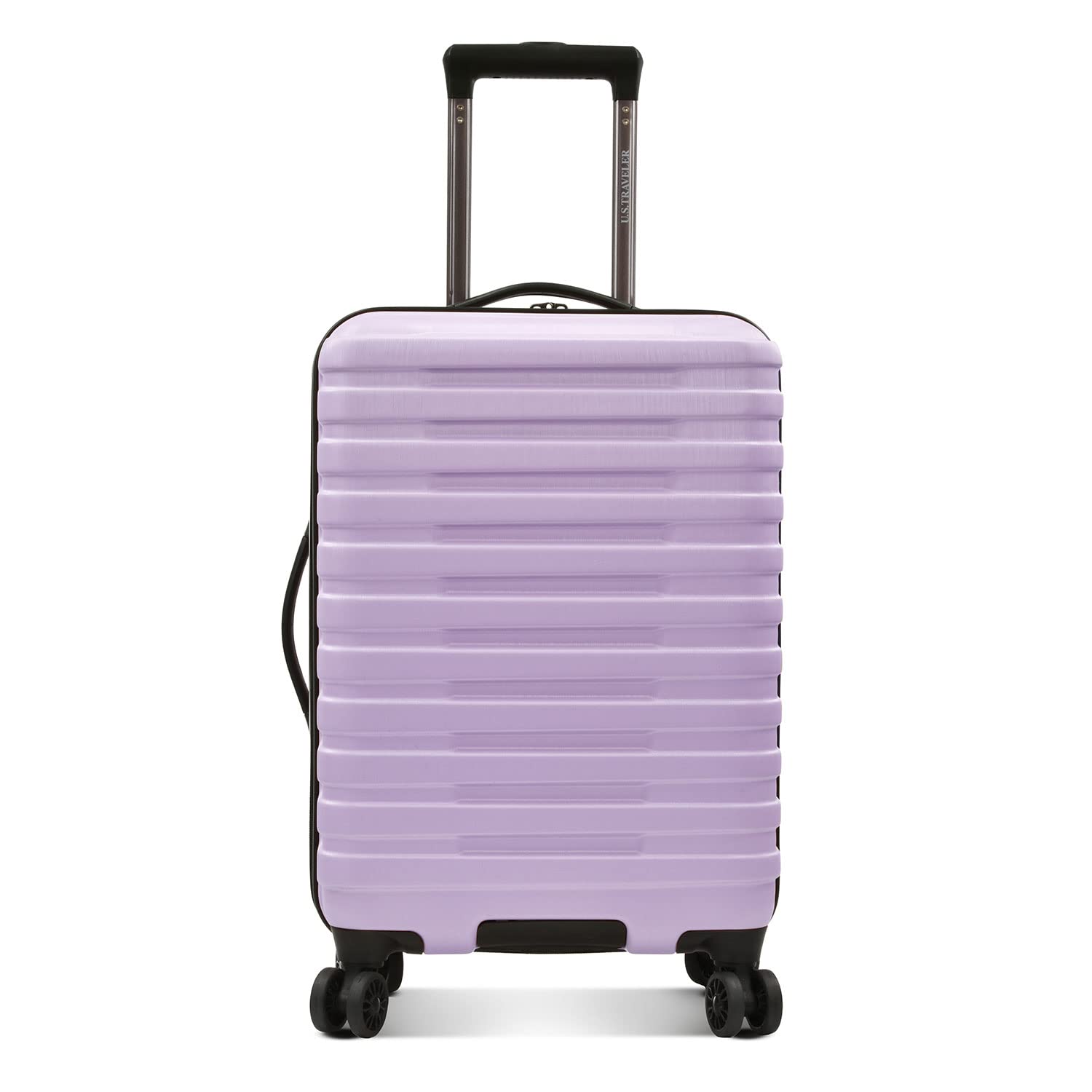 US Traveler Boren Polycarbonate Hardside Rugged Travel Suitcase Luggage with 8 Spinner Wheels, Aluminum Handle, Lavender, carry-