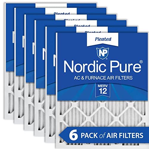 Nordic Pure 14X14X1 Merv 12 Pleated Ac Furnace Air Filters 6 Pack