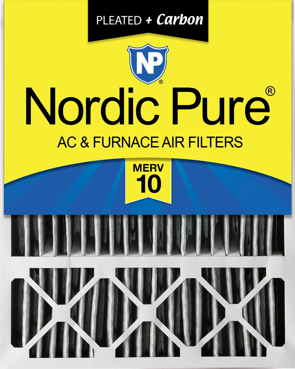 Nordic Pure 20X25X5 Merv 10 Pleated Plus Carbon Honeywell Replacement Ac Furnace Air Filter 1 Pack