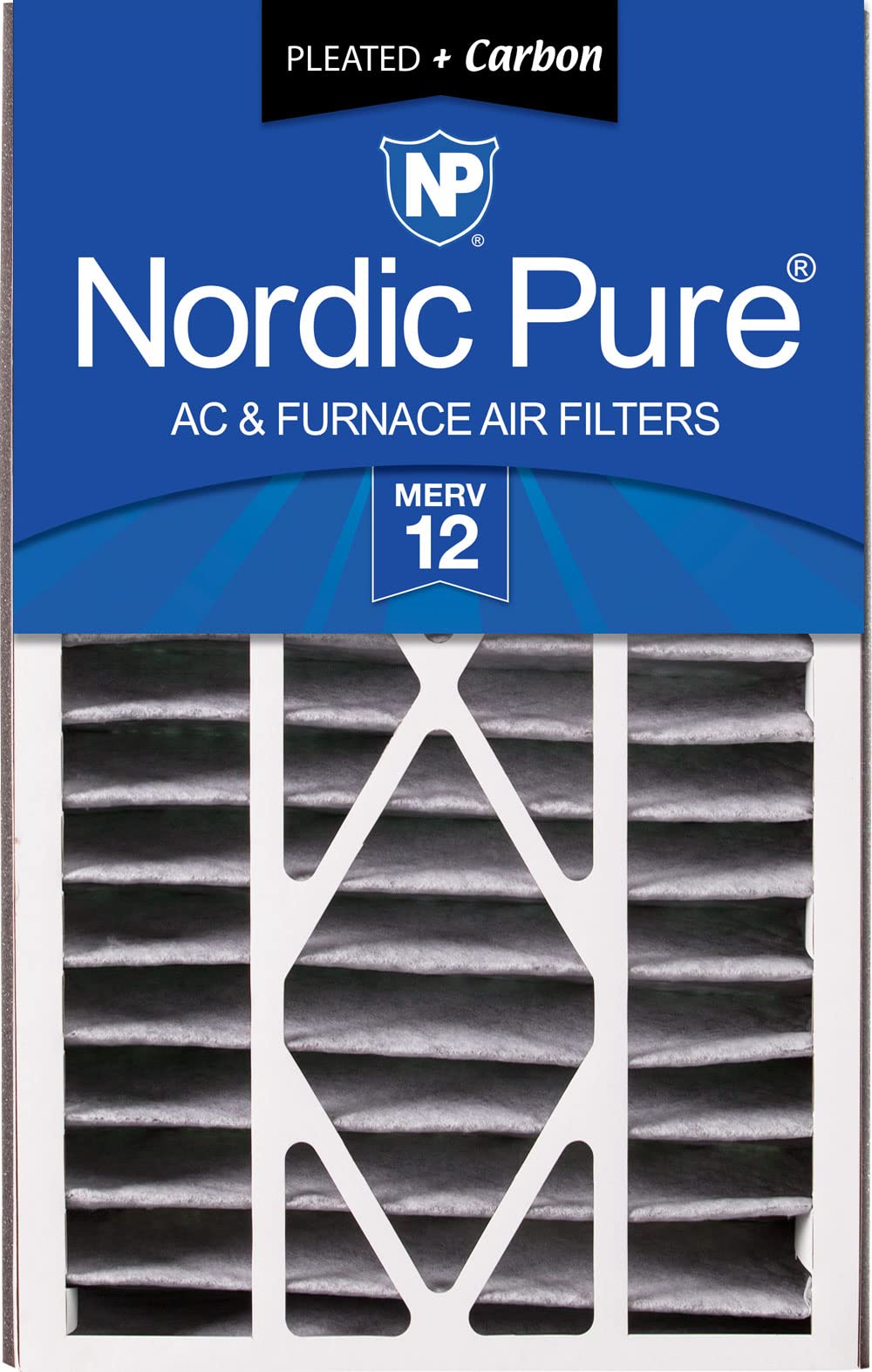 Nordic Pure 16X25X5 Merv 12 Plus Carbon Air Bear Replacement Ac Furnace Air Filter 1 Pack