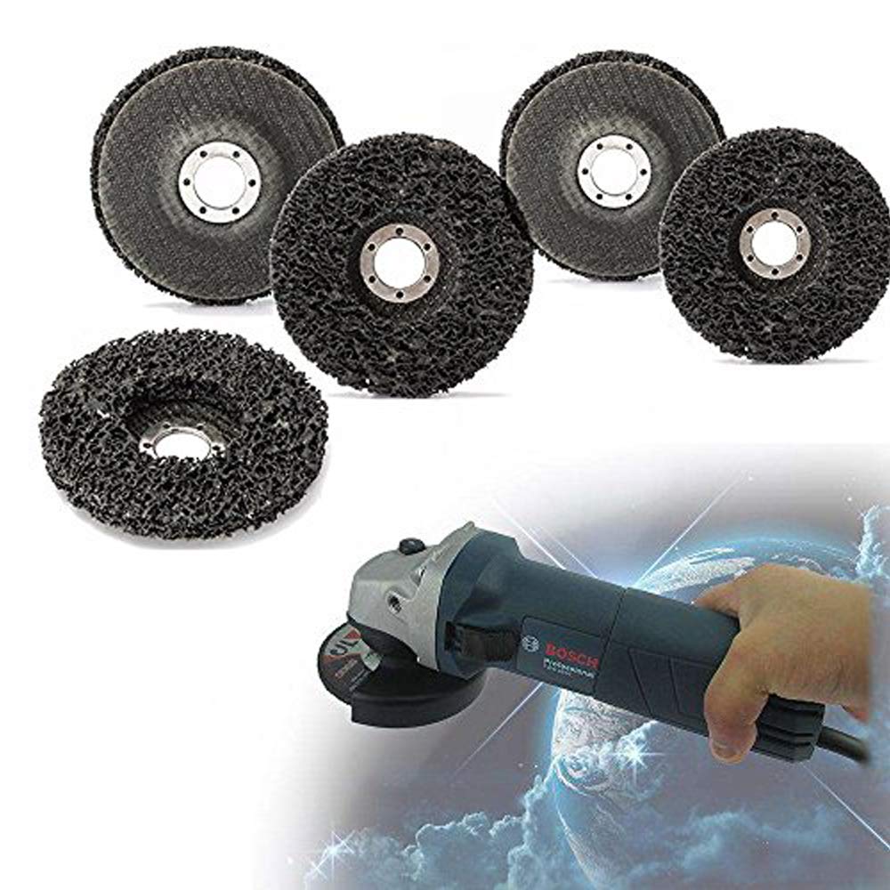 Ximimark 5 Pcs Poly Strip Disc Wheel Paint Rust Removal Clean For Angle Grinder 100X16Mm,Arbor Size,58 Inch, 16 Mm,Black