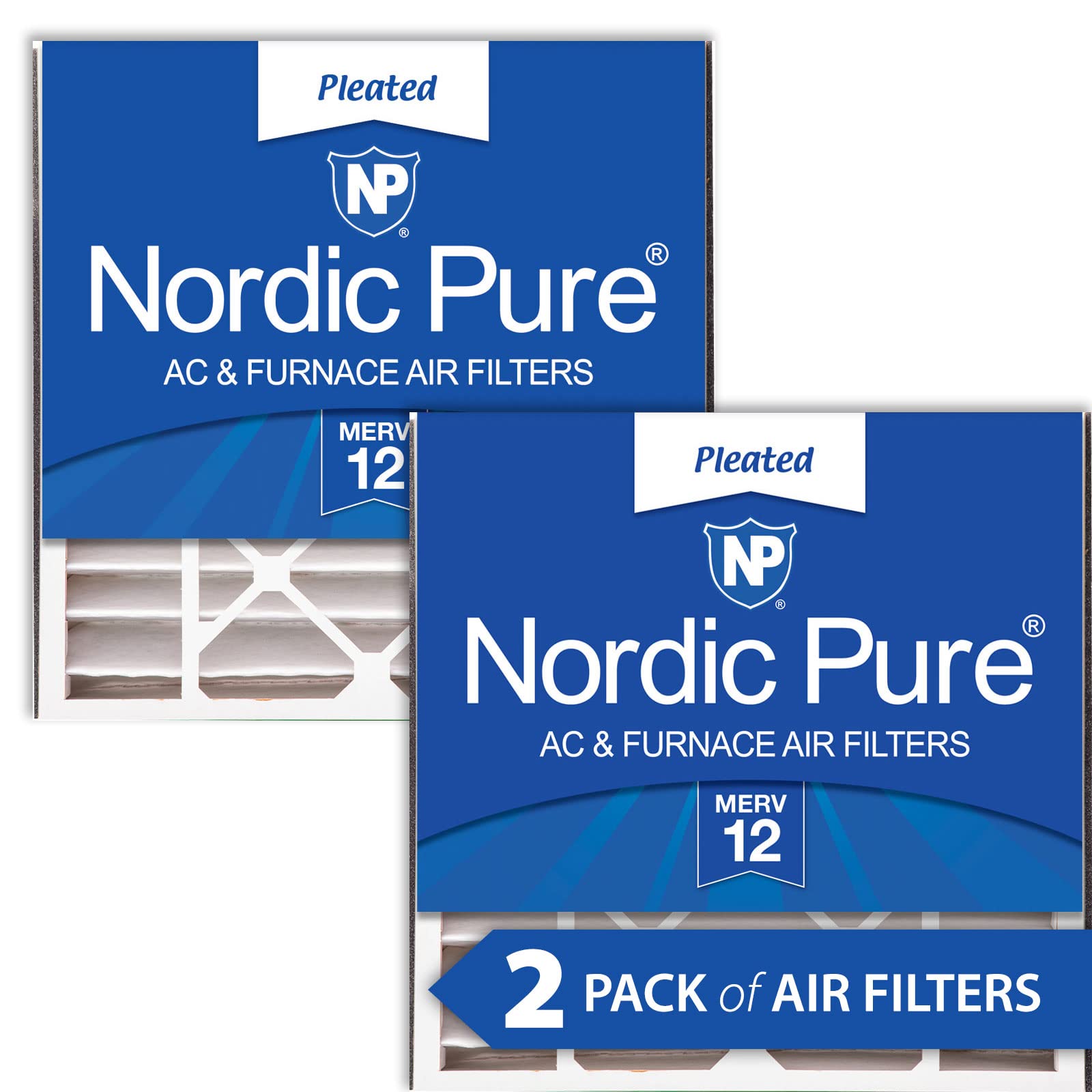 Nordic Pure 20X20X5 Merv 12 Air Bear 255649-103 Replacement Ac Furnace Air Filters 2 Pack