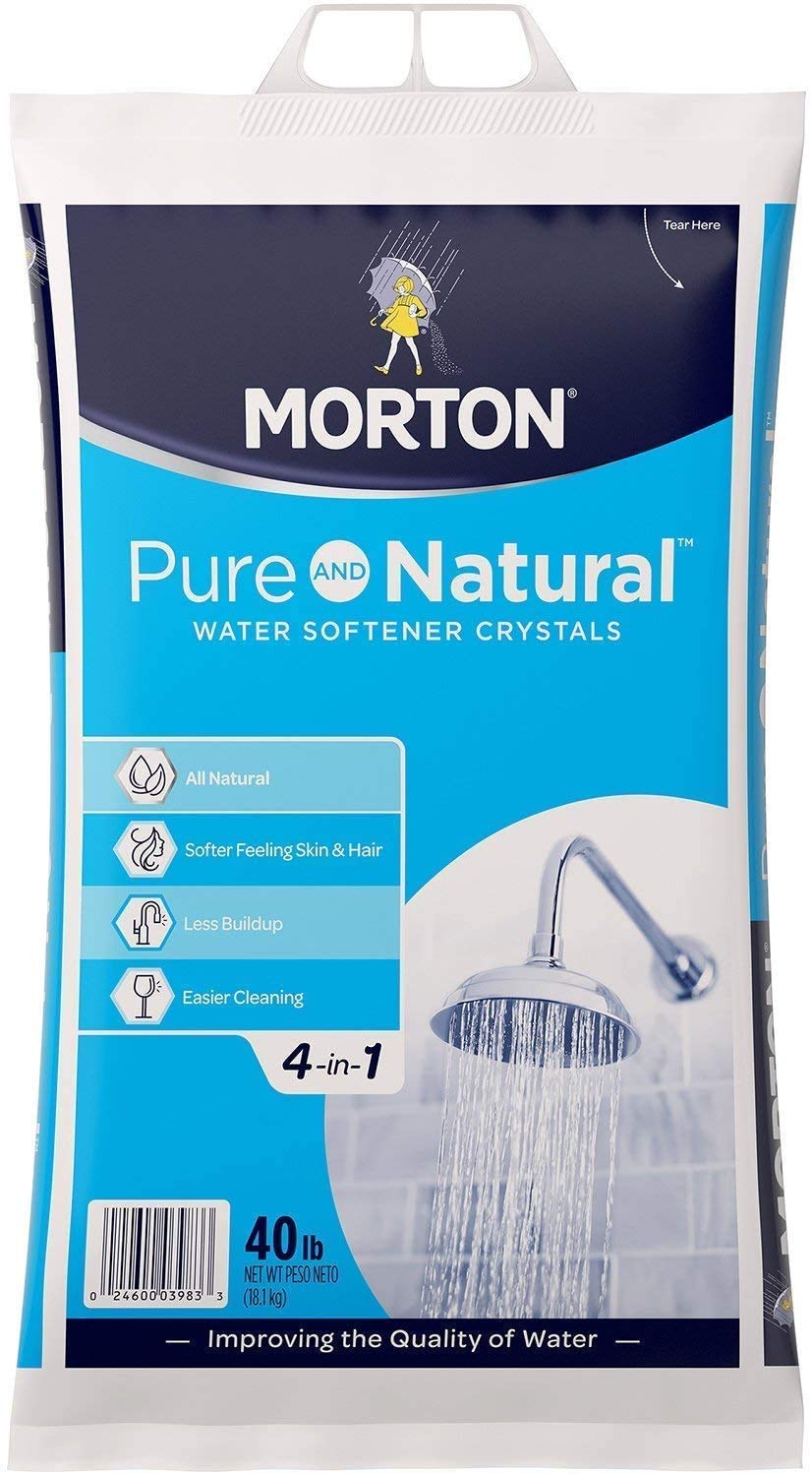 EasyGoProducts Morton Pure & Natural Salt - 4 In 1 Water Softening Crystals - Soft Water Softener Salt - 40 Pounds