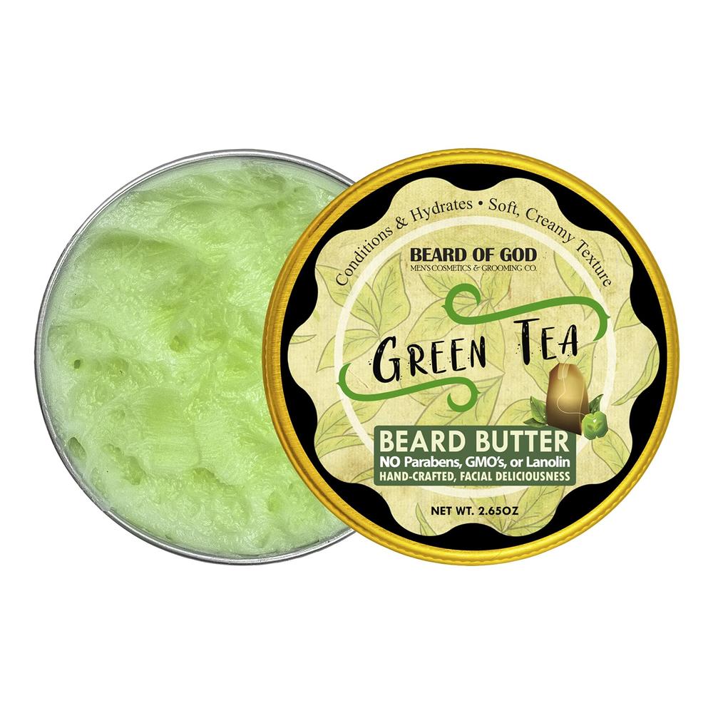 Beard of God Real green Tea - 265 oz Thick-Whipped Beard Butter & Travel  Pouch - Natural, Organic & Handcrafted in USA by Beard of god