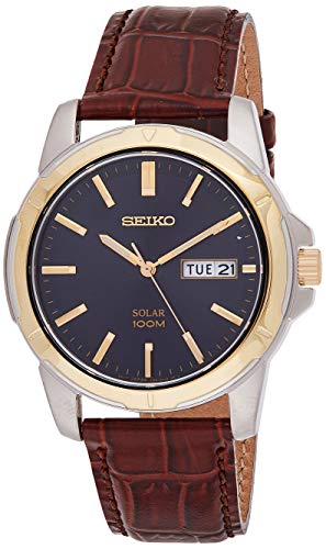 Seiko Mens SNE102 Stainless Steel Analog Black Dial Watch