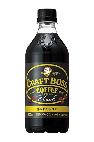 Japanese BOSS coffee by Suntory craft Boss Black Unsweetened 500 ml (Pack of 6) - MADE IN JAPAN
