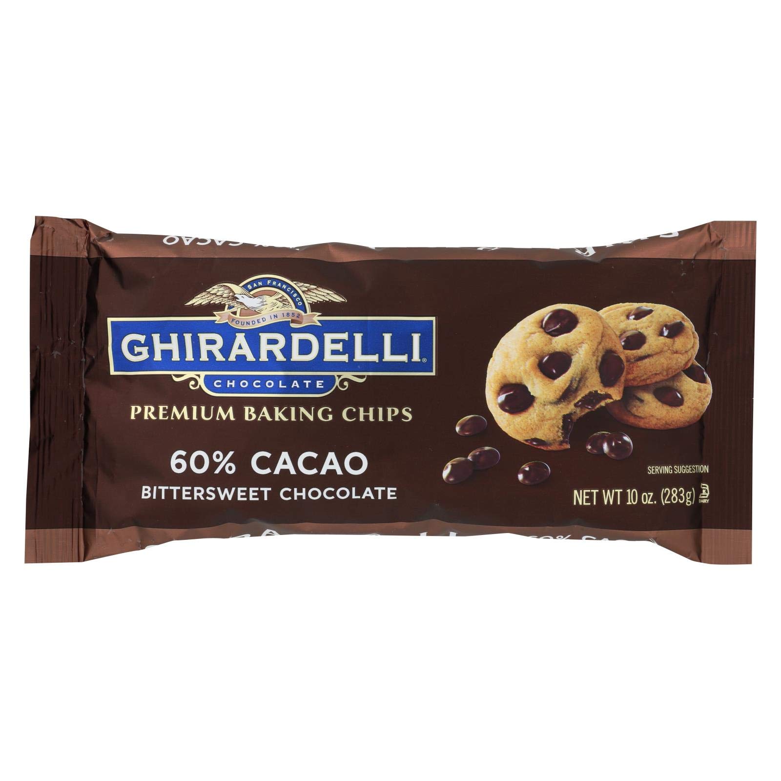 Ghirardelli Chocolat 60% cacao Bittersweet chocolate Baking chips 10 Ounces (case of 12)