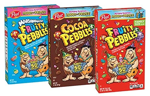GSE PEBBLES cereal Unveils Limited-Edition commemorative Boxes in Honor of Its 50th Birthday ( chocolate flavor Fruity flavor And Bi
