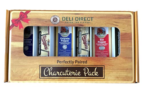 Deli Direct Wisconsin Fathers Day Meat and Spicy cheese gift Basket - Fathers Day Food gifts for Dad Men Husband - Farmers Marke