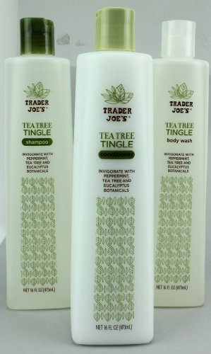 Trader Joes Tea Tree Tingle Shampoo, Conditioner, and Body Wash Set