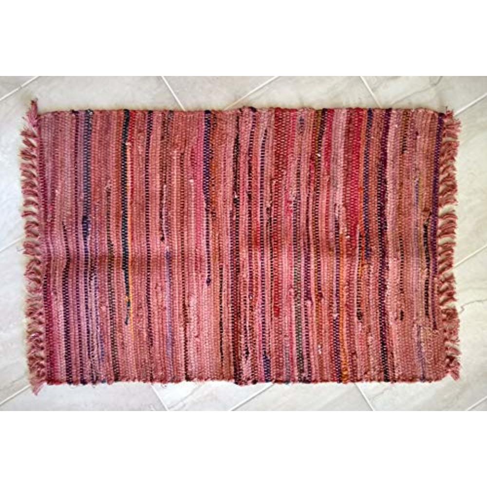 India Overseas Trade Hand Woven Country Rag Rugs in Spice, 2 x 3