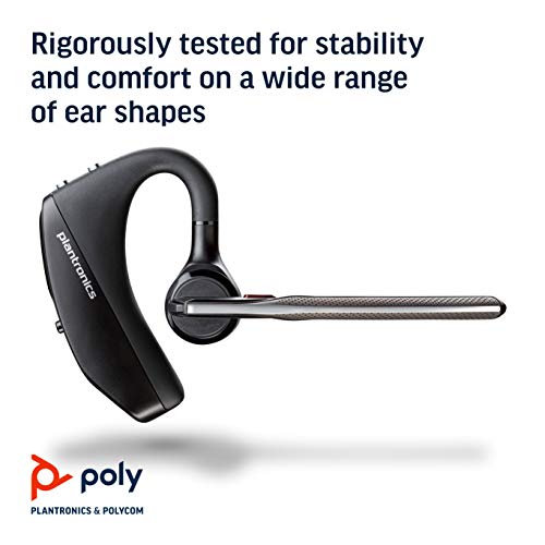 Poly (Plantronics + 203500-101 Poly Voyager 5200 Bluetooth Headset ( Plantronics) - Single-Ear (Mono) Bluetooth Earpiece with Noise Canceling  Mic - Cell/Mobile