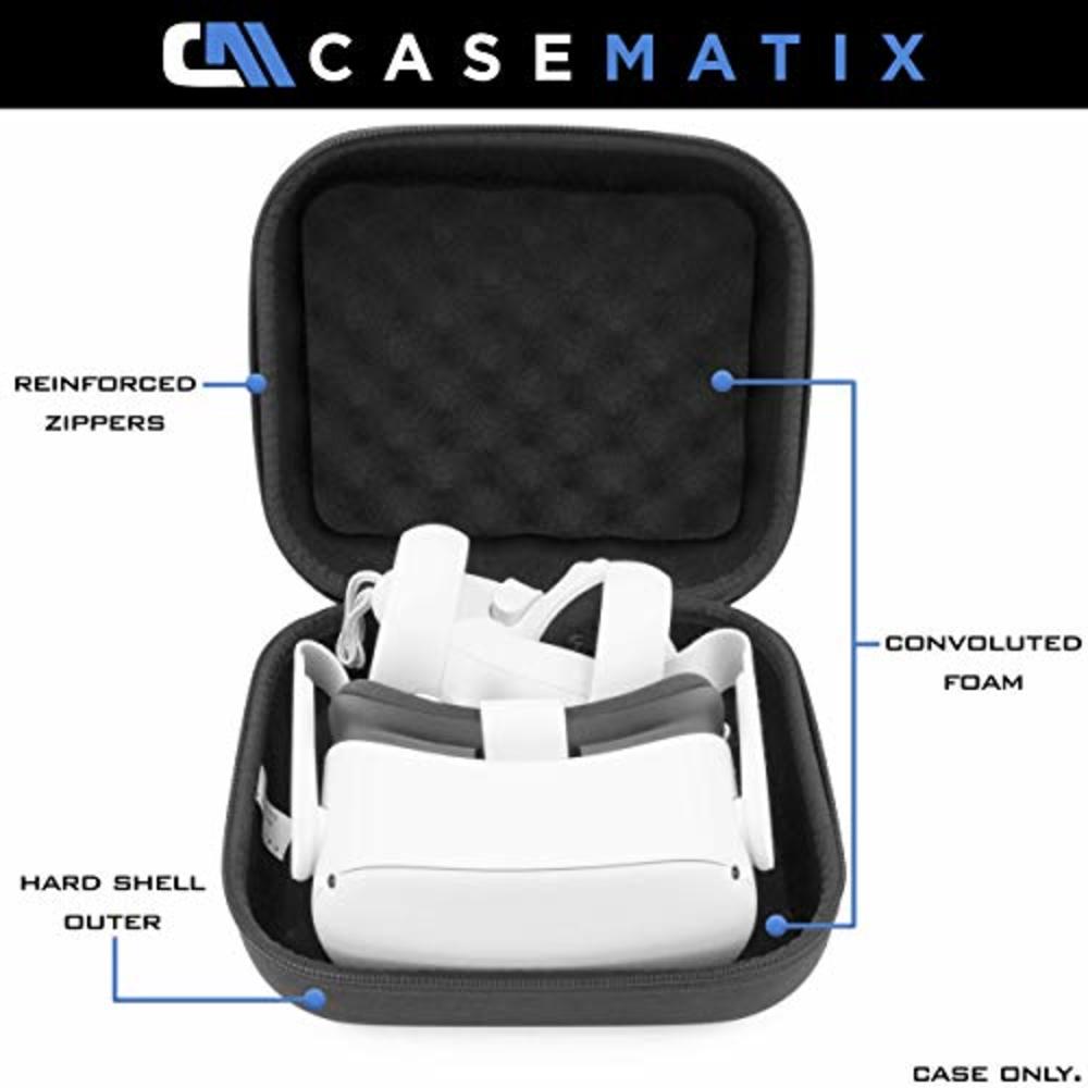 CASEMATIX Hard Shell VR Headset Case Compatible with Oculus Quest 2 VR Headset and Select Accessories