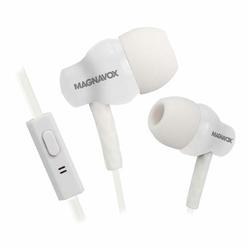 Philips Magnavox MHP4851-WH Ear Buds with Microphone in White | Available in Pink, Black, & White | Ear Buds Wired with Microphone | Ext