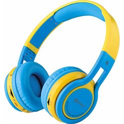 Contixo KB-2600 Kid Safe, Over The Ear Foldable Wireless Bluetooth Headphone, Blue / Yellow