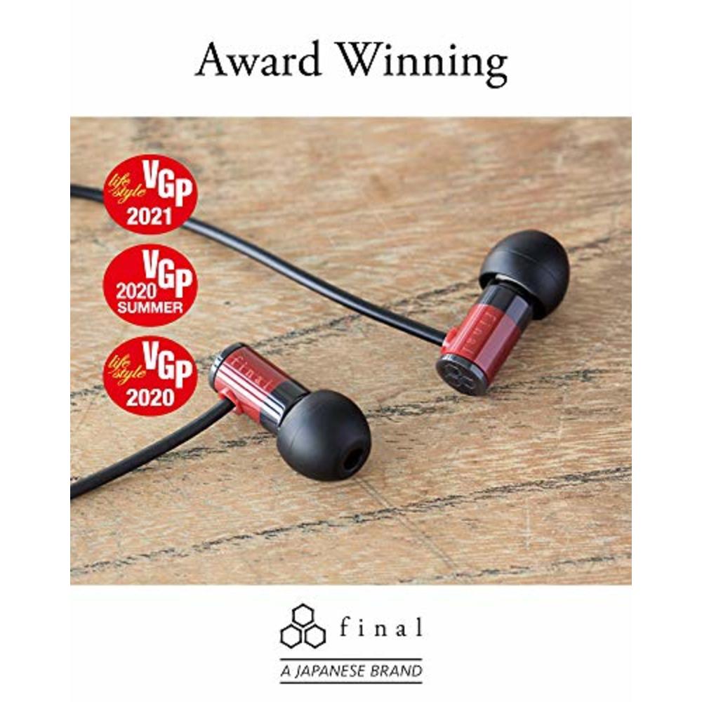 final E1000 in-Ear Isolating Earphones, 6.4mm Dynamic Driver, Hires Certified, Durable Cable, Award Winning, Designed in Japan (