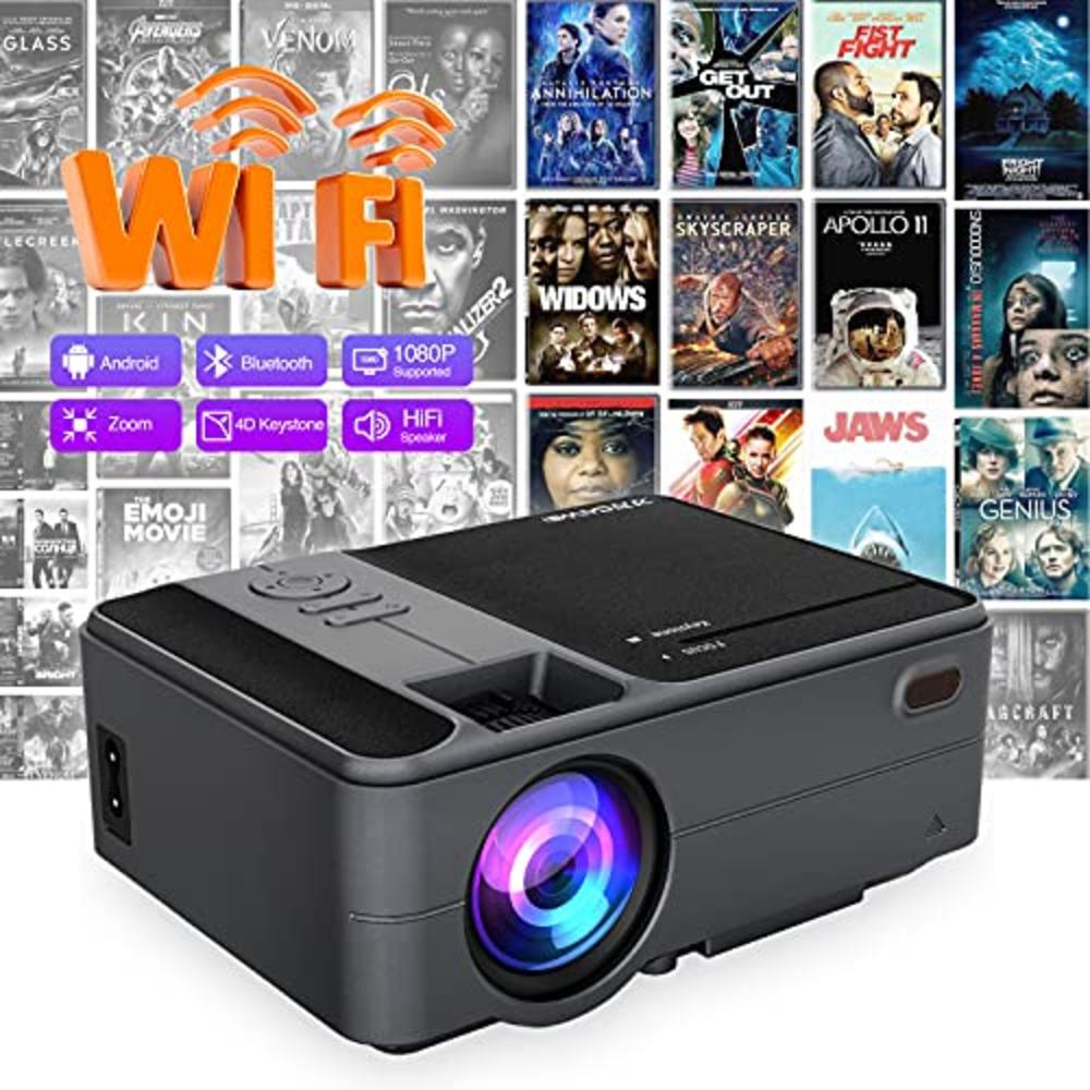 ZCGIOBN Mini Wireless Projector with WiFi Bluetooth, Smart Android ...