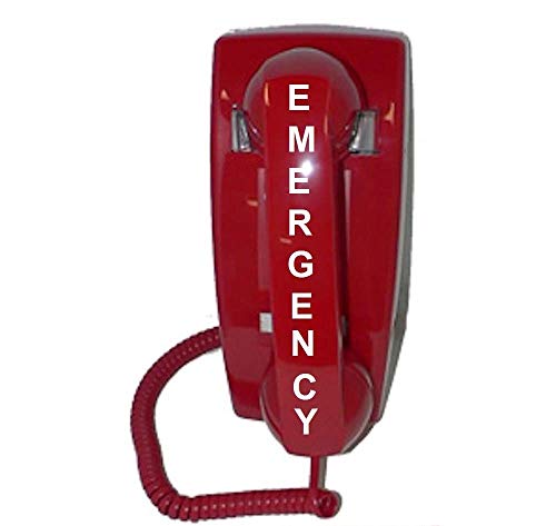 Hqtelecom (OEM) Emergency Wall Telephone Pre-programmed to Auto Dial 911 - RED