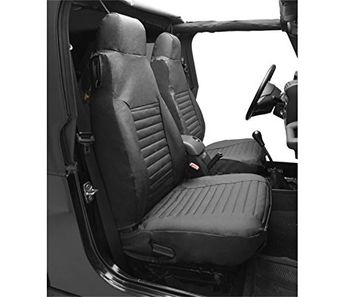 Bestop 2922609 Charcoal Seat Covers for Front High-Back Seats - Jeep 1997-2002 Wrangler; Sold as Pair; Fits Factory Seats
