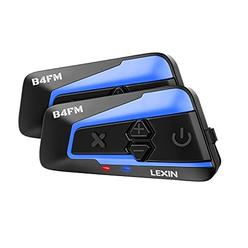 LEXIN 2pcs B4FM 10 Riders Motorcycle Bluetooth Headset with Music Sharing, Helmet Bluetooth Intercom with Noise Cancellation/FM 