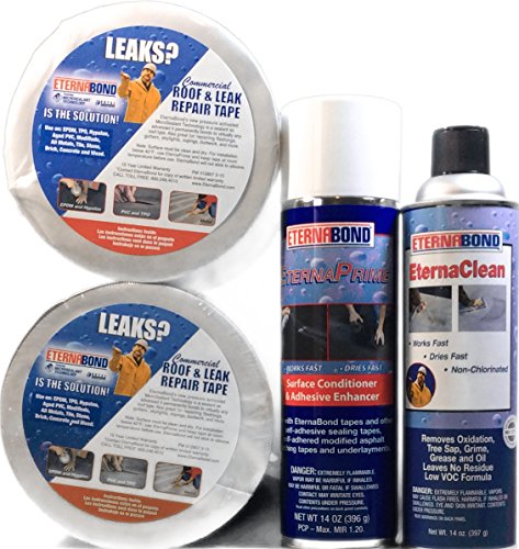 Eternabond Roof Repair Kit Includes Roof Tape, Cleaner and Primer