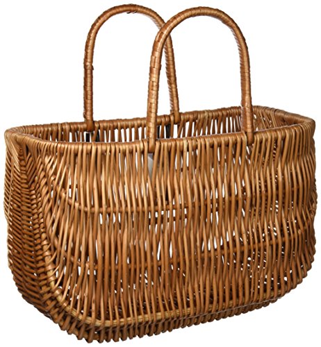 Basil Swing Wicker Rear Bicycle Basket - Side Mount - Natural Brown - 42x20x26cm