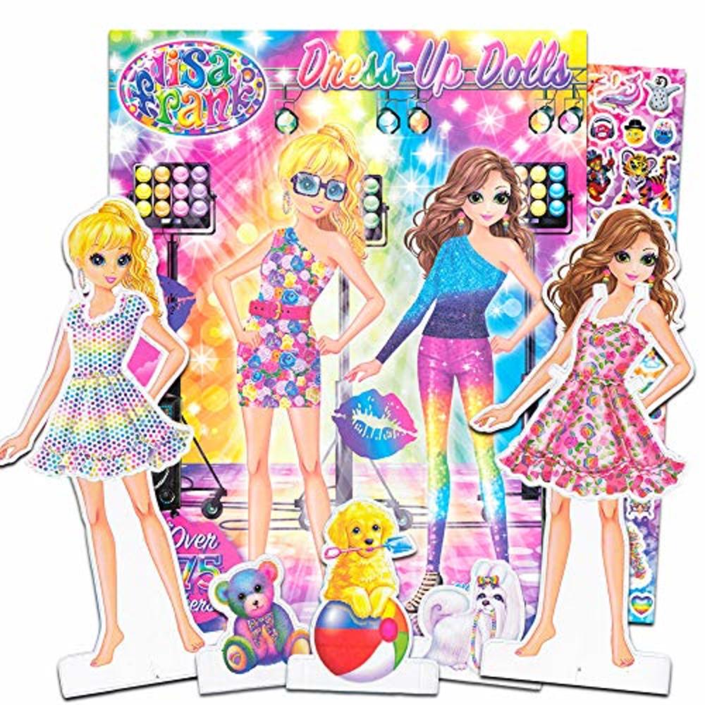 Lisa Frank Paper Dolls Activity Set -- 2 Paper Dolls, 4 Paper Pets, 275 Lisa Frank Stickers, Coloring Pages, 200 Fashion Combina