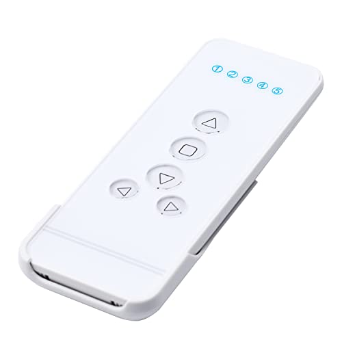Rollerhouse 5 Channel Transmitter RF 433.92 Remote Controller for Motorized Windows Shades and Blinds,White