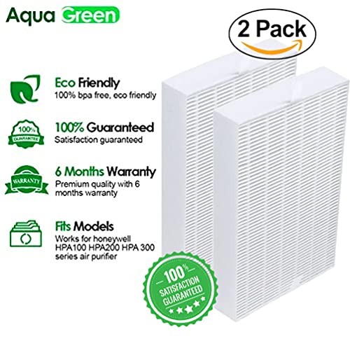 AQUA  GREEN AQUA GREEN Replacement Filter R True HEPA Filter Compatible with Honeywell Filter R, HRF-R2 HPA100, HPA200,HPA300 Air Purifier F