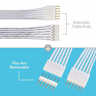 forretning Syd Selskabelig Litcessory Extension Cable for Philips Hue Lightstrip Plus (6in, 5 Pack,  White - STANDARD 6-PIN V3