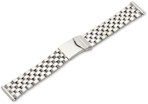 hadley roma Hadley-Roma Mens MB5166RA SQ 22 22-mm Stainless Steel Wrapped Watch Strap