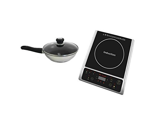 SPT Combo Offer SPT 1300-Watt Silver Induction Cooktop With SPT 11-inch Stainless Steel Nonstick Fry Pan.
