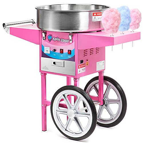 Olde Midway Cotton Candy Machine Cart and Electric Candy Floss Maker - Commercial Quality
